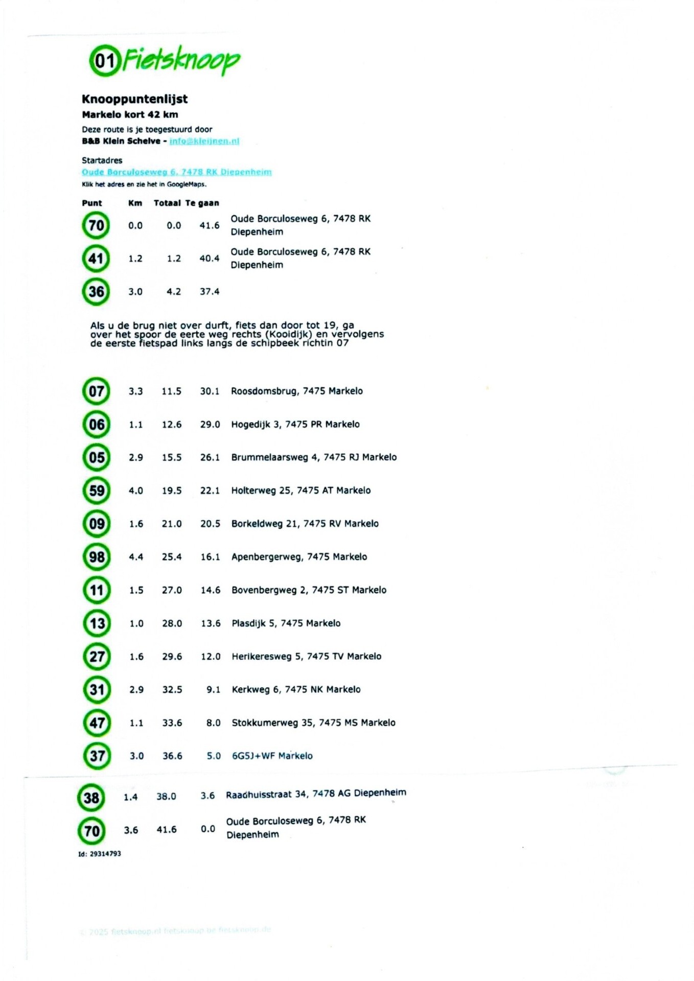 Fietsroute Rondje Markelo – 42 km